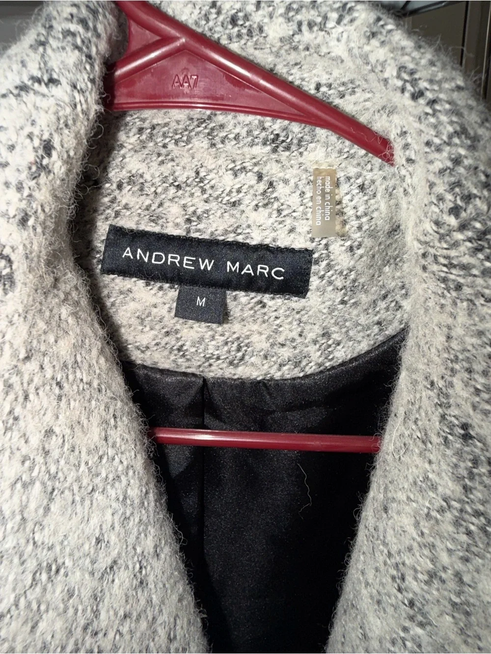 Andrew Marc Women's Gray Textured Open-Front Trench Coat